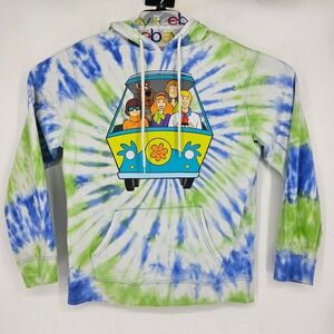 Scooby Doo Hoodie Mens Large Pullover Tie Dye Double Sided Graphic Sweatshirt